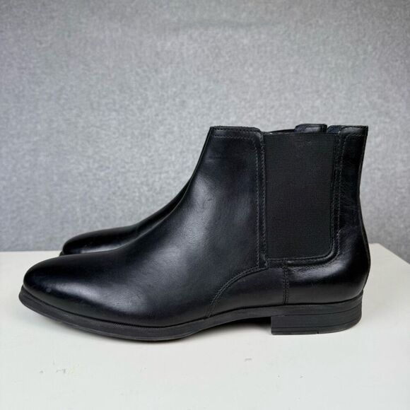 Cole Haan Signature Men's 7.5 Black Leather Side Zipper Ankle Booties Boots - Picture 4 of 10
